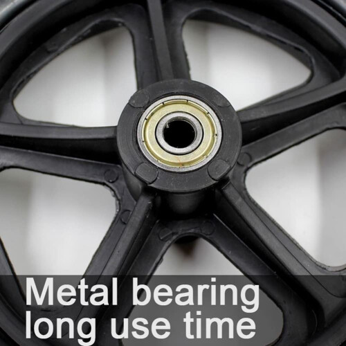 8 Inch Solid Polyurethane Wheelchair Caster Wheel, NonSlip Front Replacement with 8mm Bearing, Smooth Rolling 2