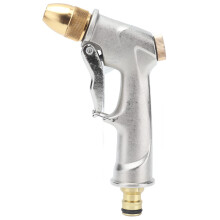 Heavy Duty Metal Garden Hose Nozzle, Adjustable Zinc Alloy Sprayer with 4 Modes and LeftHanded Control for Garden and Car Wash