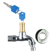 Lockable Outdoor Faucet 2pcs with Key Lock Protection, Rust Resistant G1/2 Secure Garden Tap for Washing Machine