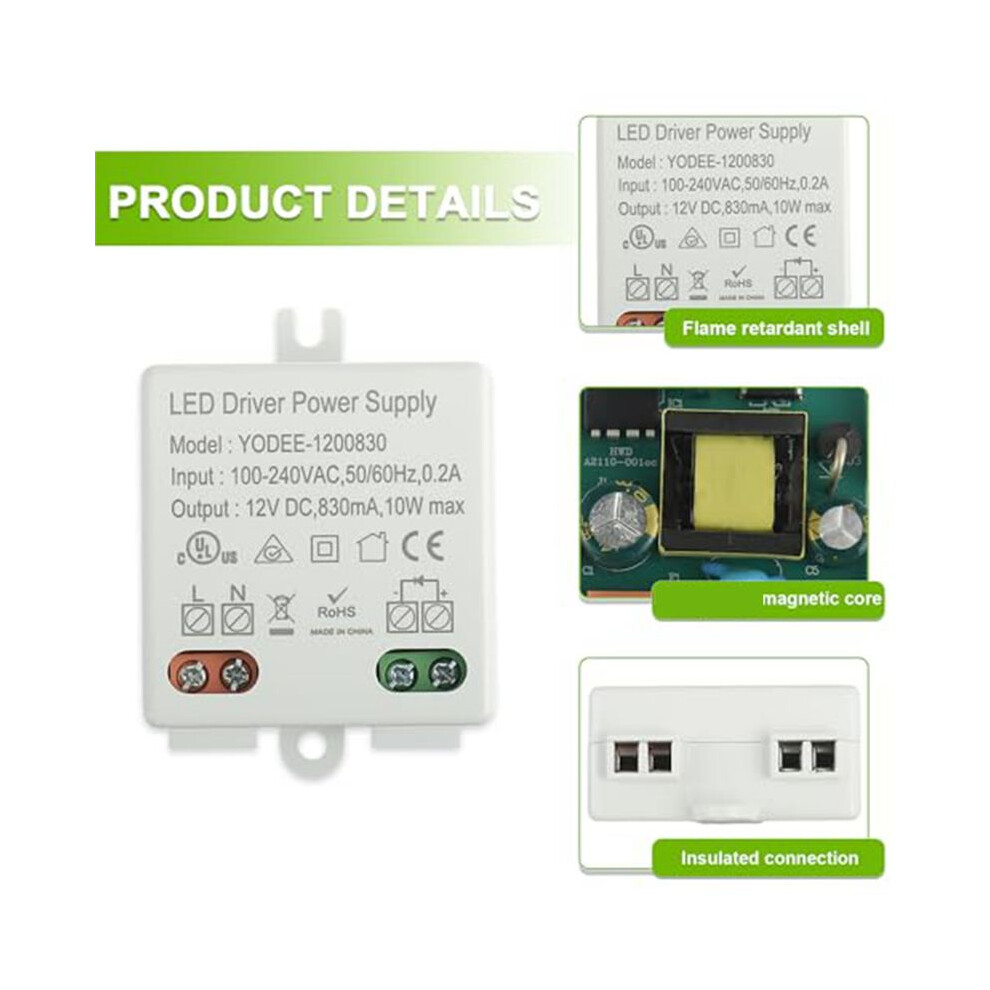 12 V/ 10W Led Transformer Led Transformer For 12 V Led Lights And Stripe No Minimum Load Requirements 6033615761817