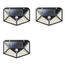 3X Outdoor Solar Lights 100LEDs Outdoor Solar Lights, Waterproof, Motion Sensor, 3 Lighting Modes