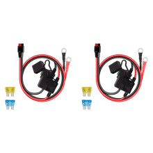 2X Dual Positive Negative ATC Style Fuse Holder 10AWG Wire with Ring Terminals and 45A Connectors for Automotive