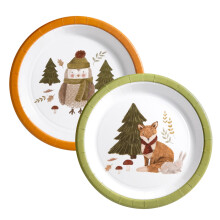 Woodland Party Plates 24 Pack – Forest Animal Paper Plates for Birthday, Baby Shower, and Fall Gatherings