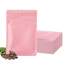100 Pack Matte Pink Mylar Bags 4x6  Foil Lined Smell Proof Resealable Bags for Food Storage and Small Business
