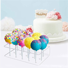 6 Pièces Support de Sucette 15 Trous Clair Acrylique Support de Gâteau Affichage Sucette Support de Support Affichage pour la Fête de Mariages