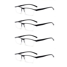 4 Pack Blue Light Blocking Half Frame Reading Glasses for Men and Women