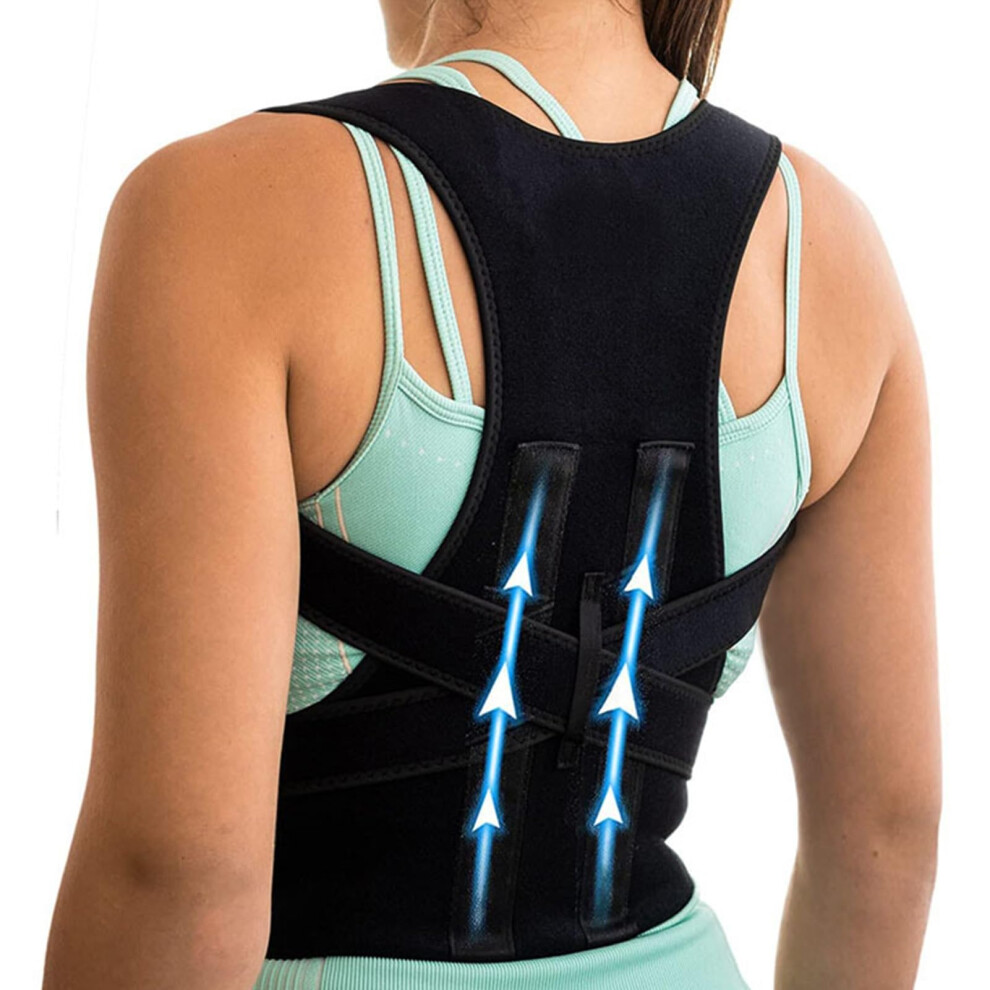 Posture Corrector Back Straightener, Adjustable Breathable Upper Back Alignment for Adults, Large