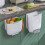 Hanging Kitchen Trash Can,Collapsible Waste Bin,Small Plastic Folding Hang Garbage Can White 3