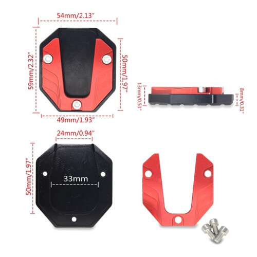 Motorcycle Universal Non-Slip Side Support Base Accessories Electric Vehicle Modification Foot Support Increased Base 2