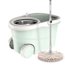 Spin Mop and Bucket Set with SelfWringing System, 360 Microfiber Mop for Home and Hardwood Floors, Green 46x28x26cm