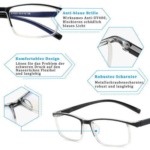 4 Pack Blue Light Blocking Half Frame Reading Glasses for Men and Women 2