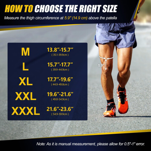 XL Grey Knee Compression Sleeve with Adjustable Strap for Pain Relief, Arthritis, Running 1