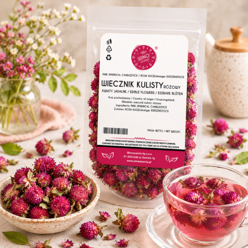Kugelförmige rosa Gomphrea-Blüten – 20 g essbare Blüten 1
