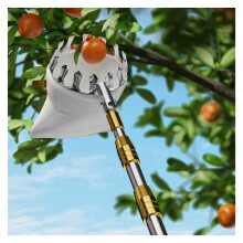 Fruit Picker Pole with Basket, Stainless Steel Telescopic Fruit Picking Tool for Apples and Avocados, Adjustable 16.4ft