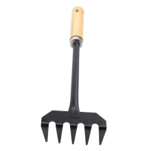 Garden Hand Rake Weeding Tool with Non Slip Ergonomic Handle for Efficient Soil Loosening and Leaf Gathering
