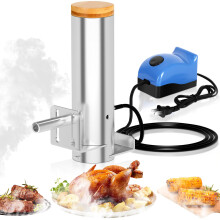 Electric Smoker with Air Pump, Dual Hot‑Cold Smoking Stainless Steel Pellet Smoke Generator for BBQ
