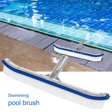 18 Inch Pool Brush with Durable Nylon Bristles and Clip Handle for Quick Pool Wall and Floor Cleaning