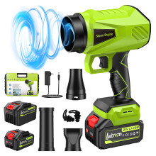Cordless Leaf Blower with Battery and Charger, 1000000 RPM Speed Turbo Motor, Lightweight Handheld for Yard, Patio and Car (Green)