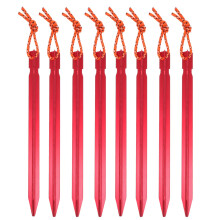 8Pcs Aluminum Camping Tent Stakes Heavy Duty Tent Pegs with Triangular Beam for Canopy and Awning