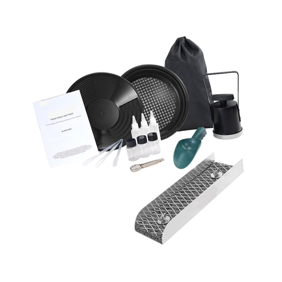 12 Inch Gold Panning Sluice Box Kit With Aluminum Alloy Pan And Sieve 4711934752939