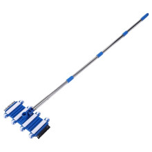 Flexible Swimming Pool Vacuum with Wheels with 4 Extension Poles 14" Heavy Duty Cleaner for Pools