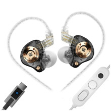 KZ Auriculares IntRauditivos con Cable EDZ EDX Evolution IEM con Micrófono Dual y Cable Desmontable de 2 Pines para Audiófilos, DJ y