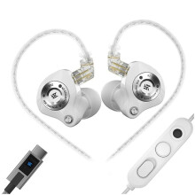 KZ Auriculares IntRauditivos con Cable EDZ EDX Evolution IEM con Micrófono Dual y Cable Desmontable de 2 Pines para Audiófilos, DJ y