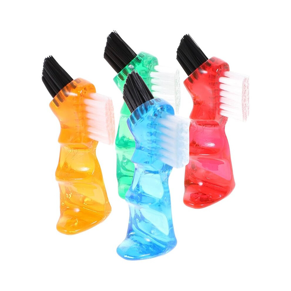 4pcs  Denture Brush Set with Double- Small Multi-Functional Cleaning Brushes for Portable Oral Denture Care