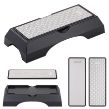Dual-Grit Diamond Sharpening Stone, 400/1000 Grit with Non-Slip Base for Precision Blade Sharpening