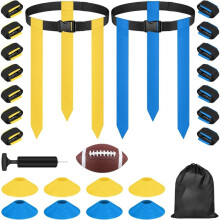 Flag-Football-Set - 14 Verstellbare Flag-Football-Gürtel für Spieler, Perfekt für Jugendliche, Erwachsene und Kinder