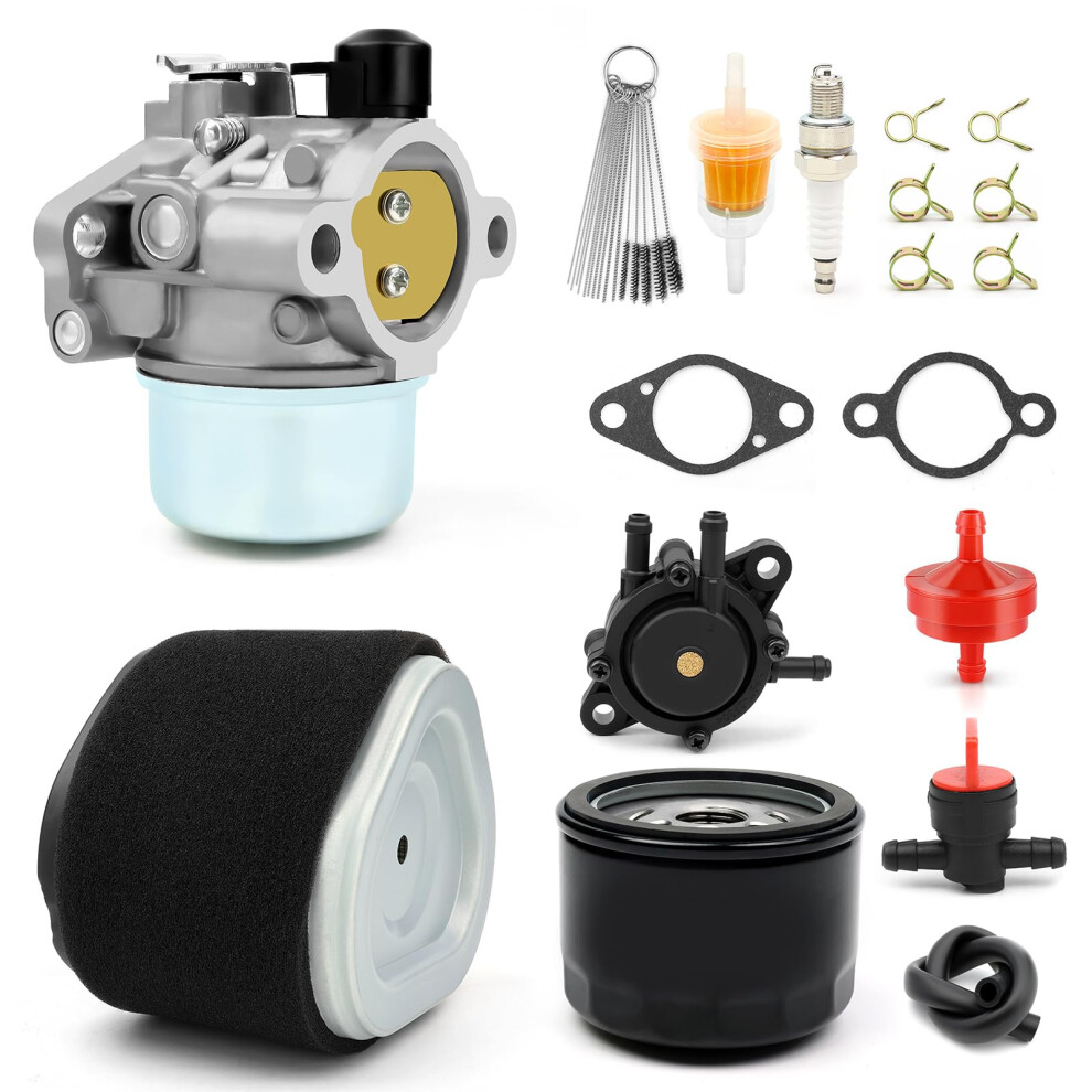 Carburetor Kit With Fuel Pump And Oil Filter For Kohler Lt133 Lt155 Cv15s Am125355, Full Tuneup Solution 9073542849728