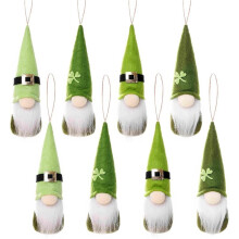 St. Patrick'S Day Vilten Kabouterornamenten, Ierse Leprechaun en Decoraties (Set van 8)