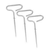 3Pcs Heavy Duty Spiral Ice Fishing Tent Stakes Galvanized Metal Ground Anchors for Frozen Snow