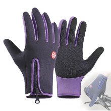 Waterproof Winter Gloves Thermal Insulated Touchscreen AntiSlip Warm Windproof for Cycling Skiing Hiking Purple Large
