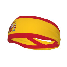 Spanish Flag Sports Headband SweatControl Design Stretch Fit Unisex Sweatband for Tennis and Gym