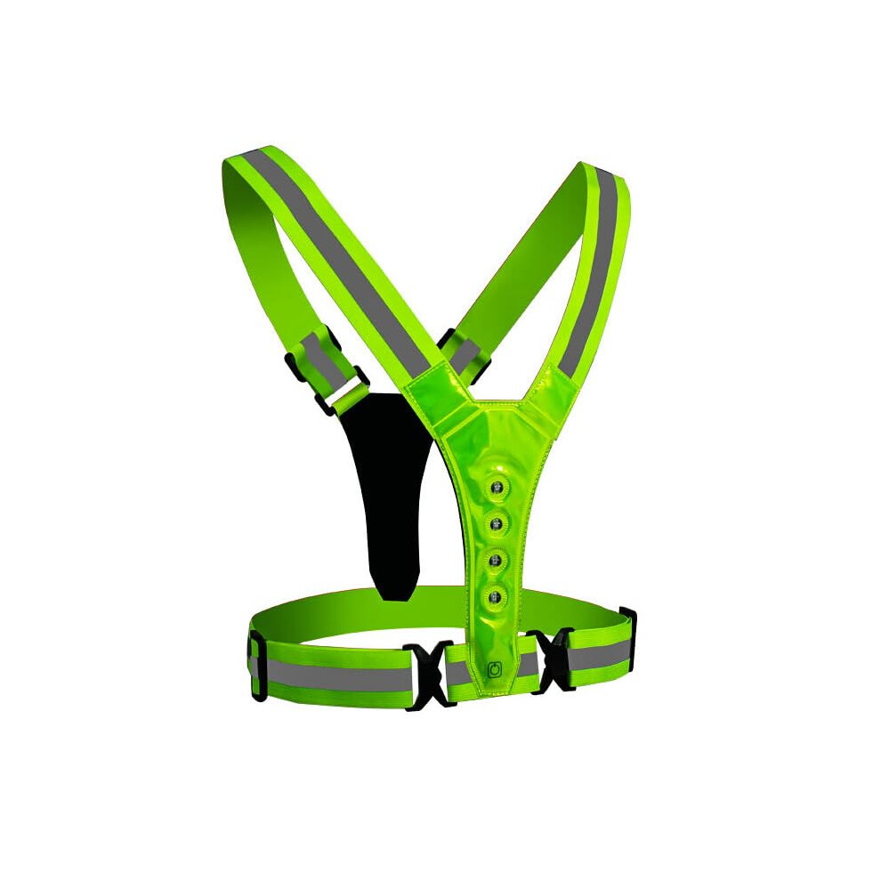 Led Reflective Vest With 360 Led Visibility, Usb Rechargeable Safety Harness For Running Cycling, Green 9092120330274