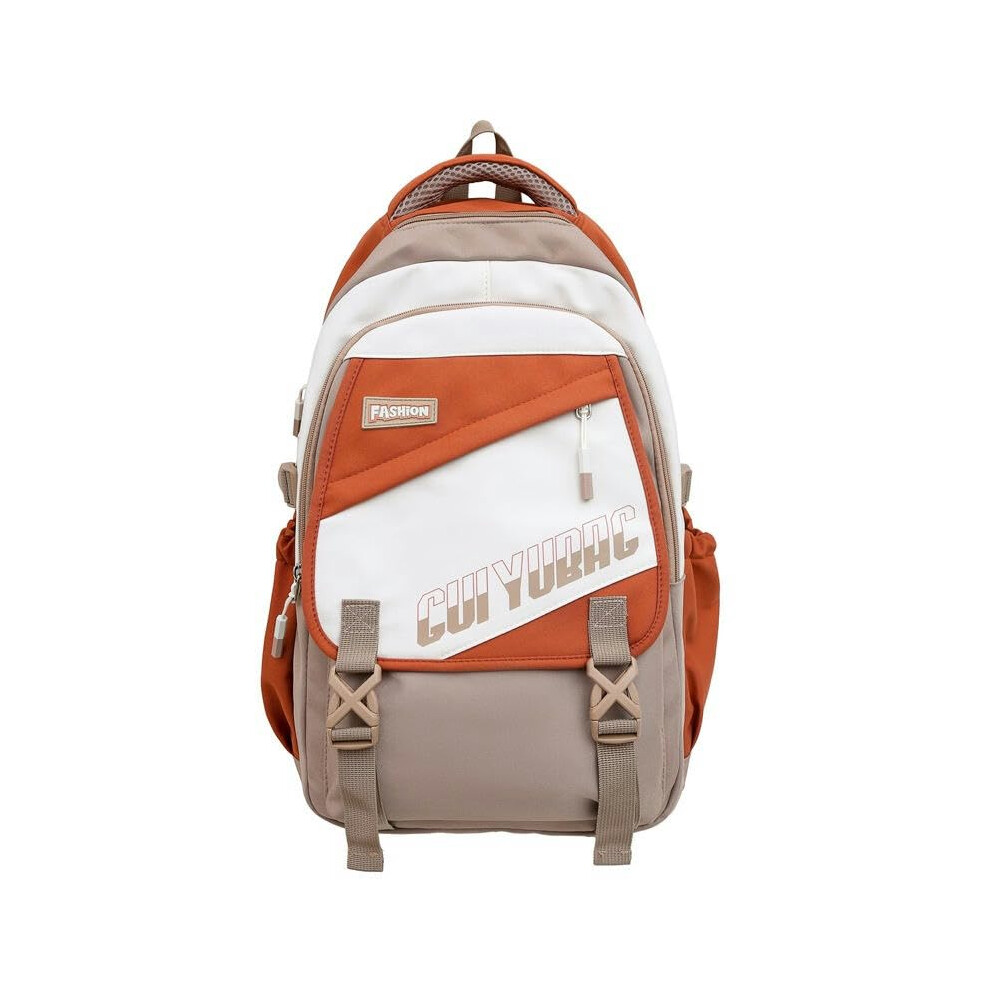 Large Capacity Khaki Travel Backpack with Waterproof Durable Fabric and Ergonomic Waist Support