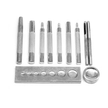 Leather Hole Punch Set with Base Dies, Durable Carbon Steel Rivet Setter Kit for Precise Leather Craft