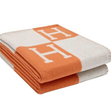 Orange Wool Cashmere Throw Blanket 130x180cm – Cozy Warm Soft Touch for Sofa and Bed
