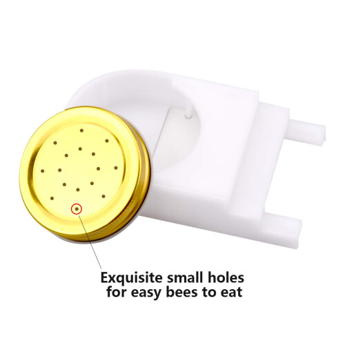 Bee Feeder for Mason Jar with Vacuum Pressure Flow, Easy Controlled Feeding Beehive Feeder Tool 2