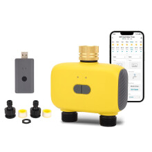WiFi Smart Sprinkler Timer 2 Zone, App Controlled Automatic Garden Watering System IPX5 for Yard and Lawn