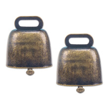 Copper Animal Bells 2 Pack Small Cow and Sheep Bells with Clear Resonant Sound Antique Bronze Finish