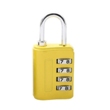 Travel Luggage Padlock 4Digit Security Code Yellow Durable Metal Lock for Suitcase Dormitory Cabinet
