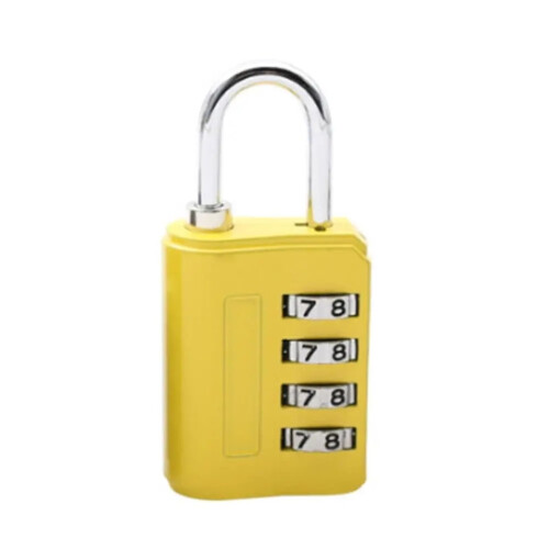 Travel Luggage Padlock 4Digit Security Code Yellow Durable Metal Lock for Suitcase Dormitory Cabinet
