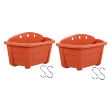 Wall Mounted Plant Pots 2 Pack, SemiCircular Hanging Flower Pots for Balcony Garden, SpaceSaving Decorative Design