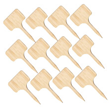 60pcs Wood Plant Labels Reusable Wooden Garden Markers for Herbs Vegetables and Pots