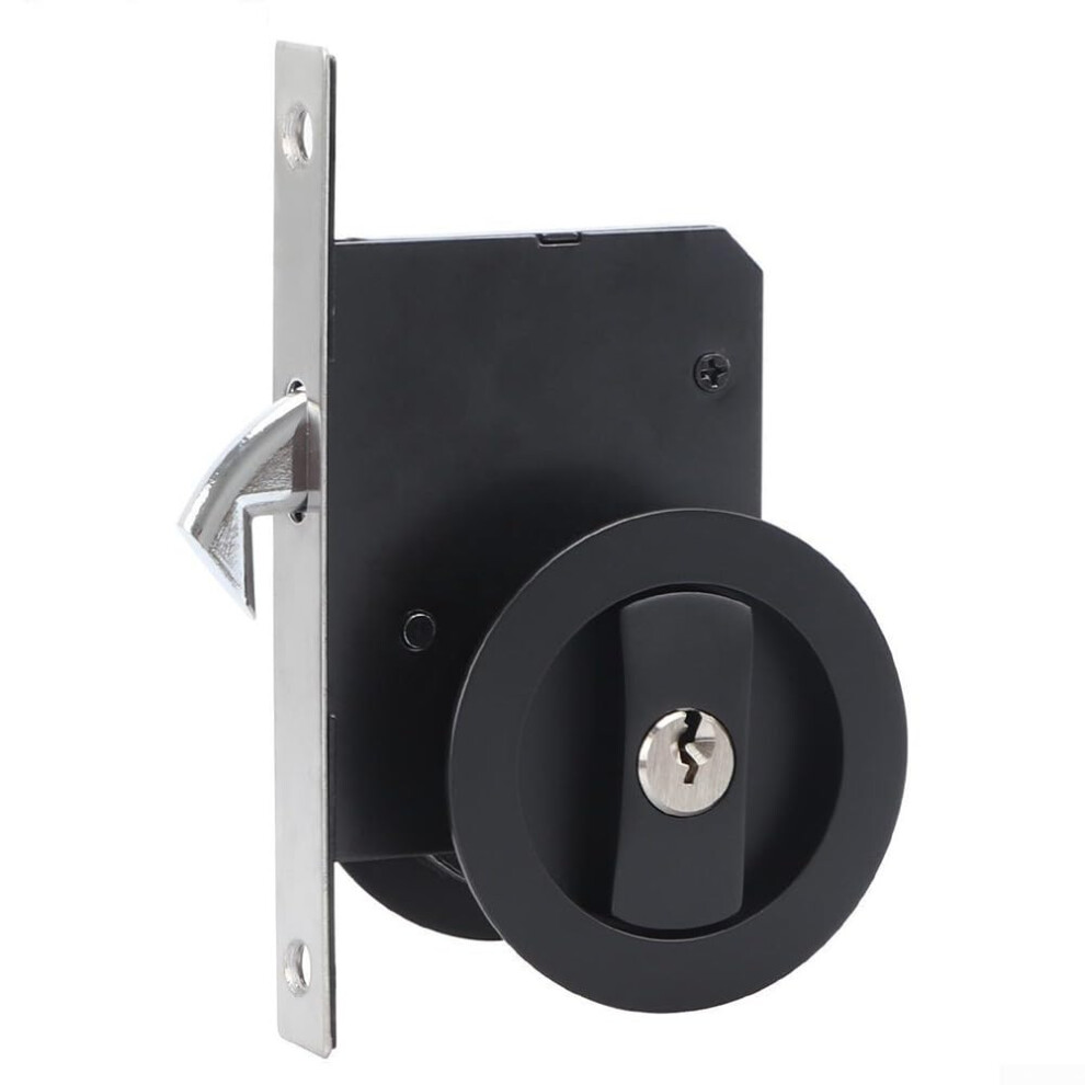Invisible Sliding Door Lock With Key, Durable Zinc Alloy Hidden Barn Door Hardware, Easy Installation 9771547705673