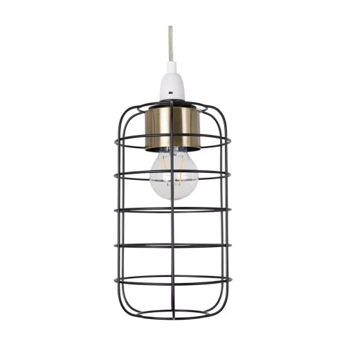 Industrial Black Metal Cage Ceiling Pendant Shade 1