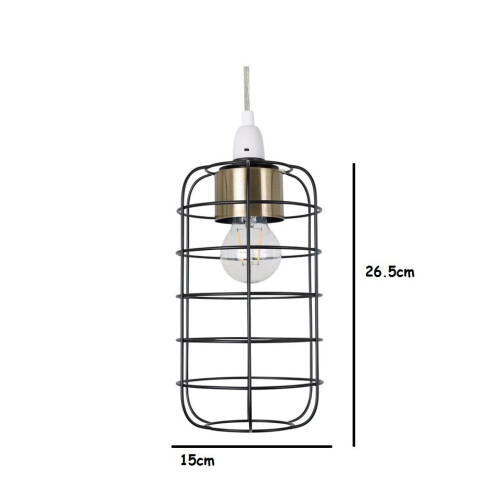 Industrial Black Metal Cage Ceiling Pendant Shade 2