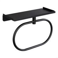 Stainless Steel Towel Ring Black Rustproof Wall Mounted Bathroom Towel Holder SpaceSaving Design
